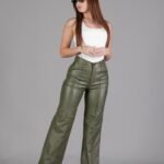 ART.7096 WIDE LEG CON PLIEGUE VERDE
