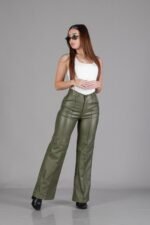 ART.7096 WIDE LEG CON PLIEGUE VERDE